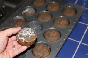 Sugar-topped acorn muffin